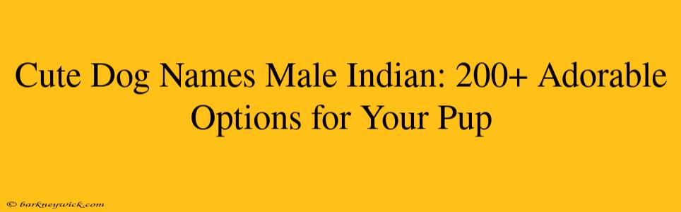 Cute Dog Names Male Indian: 200+ Adorable Options for Your Pup