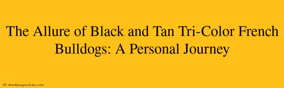 The Allure of Black and Tan Tri-Color French Bulldogs: A Personal Journey