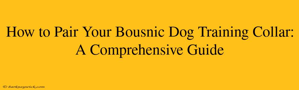 How to Pair Your Bousnic Dog Training Collar: A Comprehensive Guide