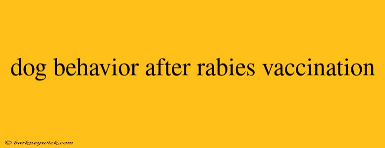 dog behavior after rabies vaccination