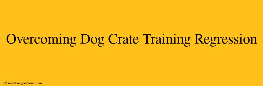 Overcoming Dog Crate Training Regression