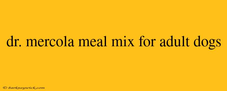 Dr. Mercola's Meal Mix for Adult Dogs: A Nutritious Boost for Homemade Diets