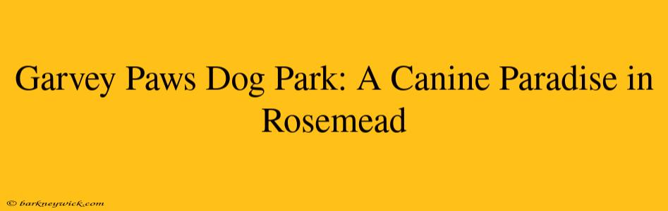 Garvey Paws Dog Park: A Canine Paradise in Rosemead