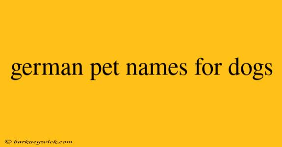 german pet names for dogs