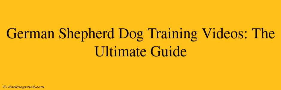 German Shepherd Dog Training Videos: The Ultimate Guide