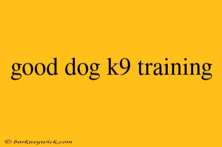 good dog k9 training