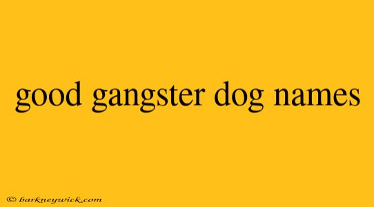 good gangster dog names