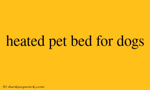 heated pet bed for dogs