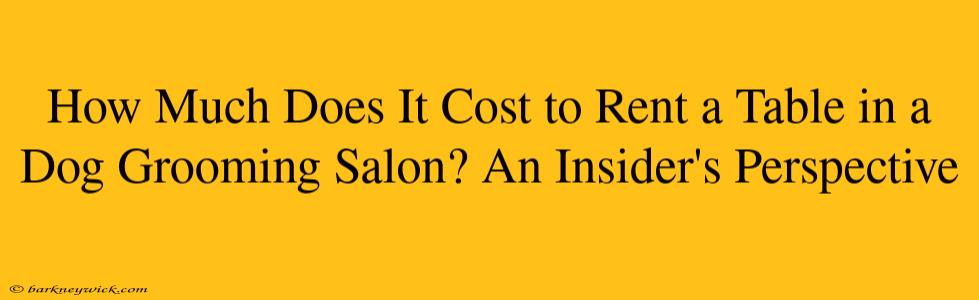 How Much Does It Cost to Rent a Table in a Dog Grooming Salon? An Insider's Perspective