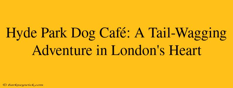 Hyde Park Dog Café: A Tail-Wagging Adventure in London's Heart