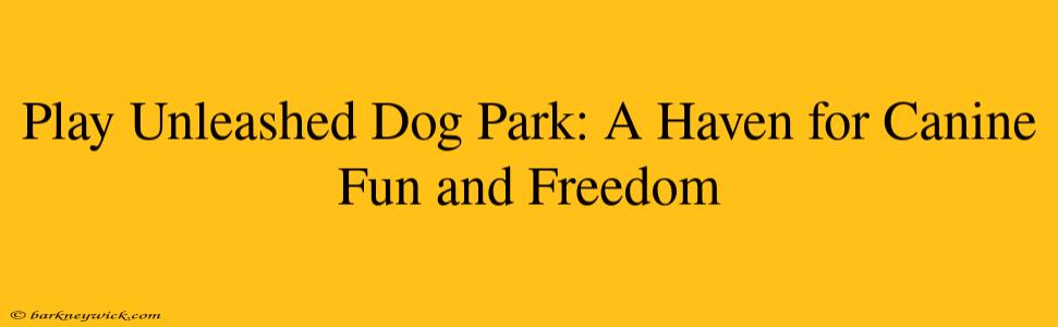 Play Unleashed Dog Park: A Haven for Canine Fun and Freedom