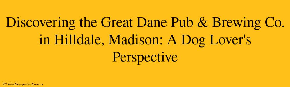 Discovering the Great Dane Pub & Brewing Co. in Hilldale, Madison: A Dog Lover's Perspective